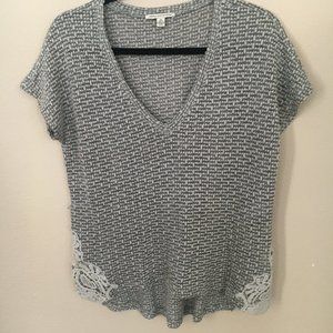 AE Woven Top With Lace Detail